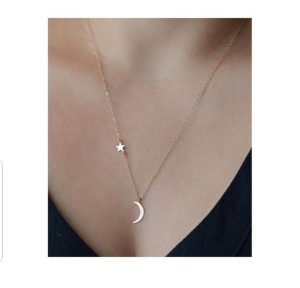 9ct yellow gold moon and star