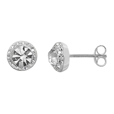 Silver crystal CZ stud – Hallmarks Jewellers
